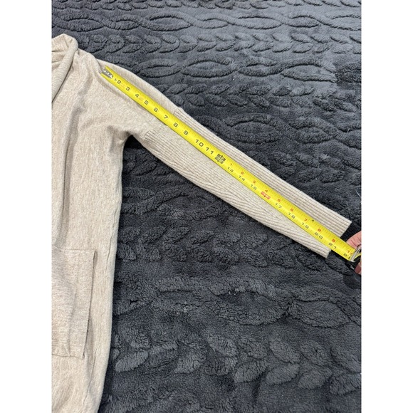 Women's Cyrus Lightweight Beige Viscose Open Cardigan Ribbed arms Size LG - Picture 5 of 9